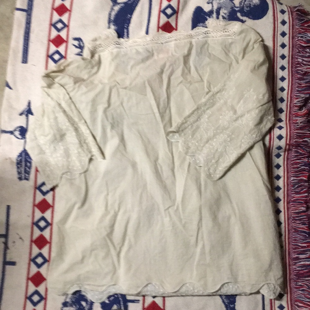 Lace embroidered pheasant top